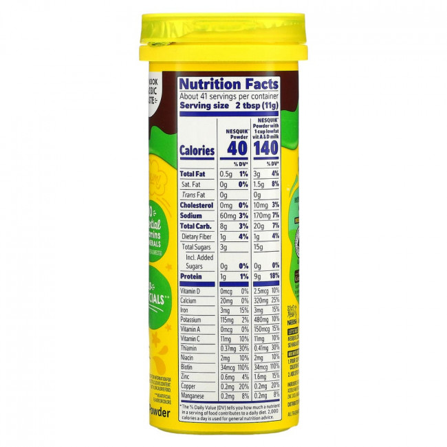 Nesquik, Nestle Powder, какао-порошок с шоколадным вкусом, без добавления сахара, 453,5 г (16 унций) Nesquik, Nestle Powder, какао-порошок с шоколадным вкусом, без добавления сахара, 453,5 г (16 унций)