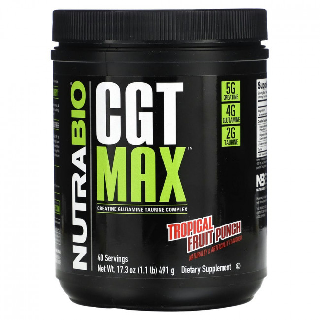 NutraBio, CGT Max, Tropical Fruit Punch, 1.1 lb (491 g)