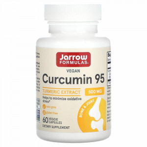 Jarrow Formulas, куркумин 95, 500 мг, 60 растительных капсул Jarrow Formulas, куркумин 95, 500 мг, 60 растительных капсул