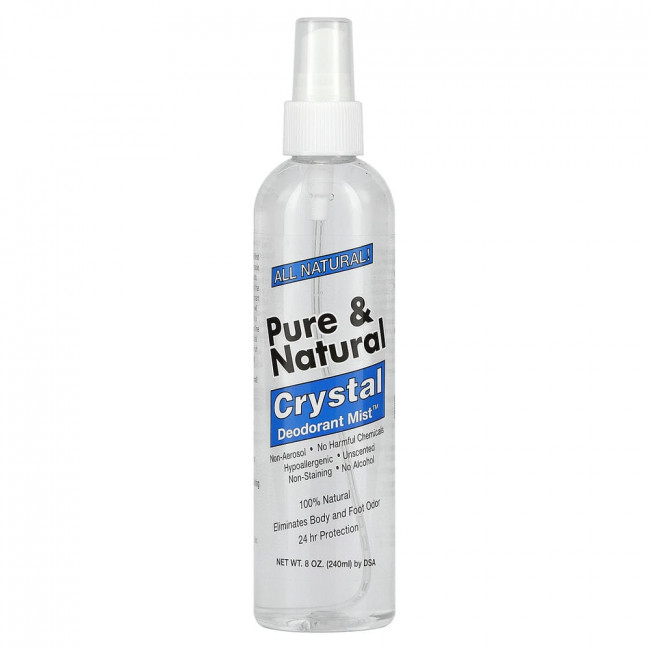 Thai Deodorant Stone, Чистый и натуральный дезодорант Crystal Deodorant Mist, без запаха, 240 мл (8 унций)