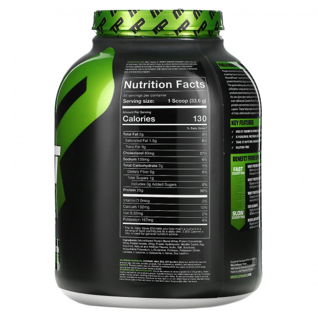 MusclePharm, Combat Protein Powder, протеиновый порошок, со вкусом бананового крема, 1814 г (4 фунта)