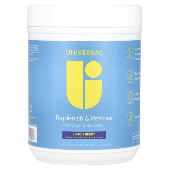Universal U, Replenish & Restore, лимон и ягоды, 330 г (11,6 унции)