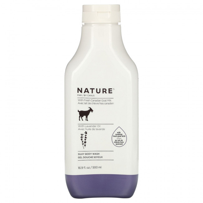 Nature by Canus, Fresh Goat Milk, Шелковистое средство для душа, масло лаванды, 16,9 жидких унций (500 мл) Nature by Canus, Fresh Goat Milk, Шелковистое средство для душа, масло лаванды, 16,9 жидких унций (500 мл)