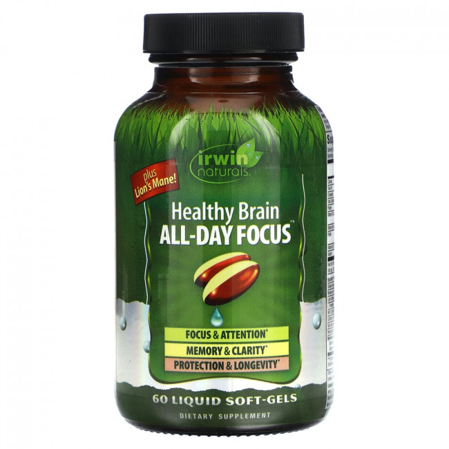 Irwin Naturals, Healthy Brain, All-Day Focus, 60 Liquid Soft-Gels