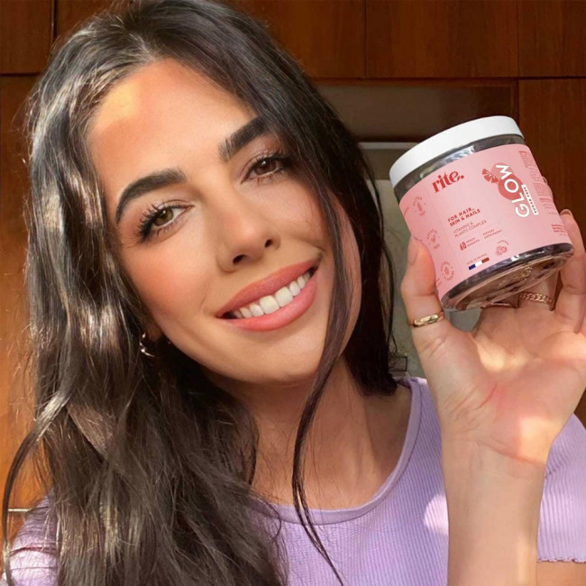 rite., Glow Gummies, Малиновые, 60 веганских жевательных конфет