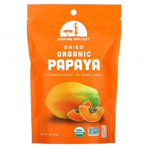 Mavuno Harvest, органическая сушеная папайя, 56 г (2 унции)