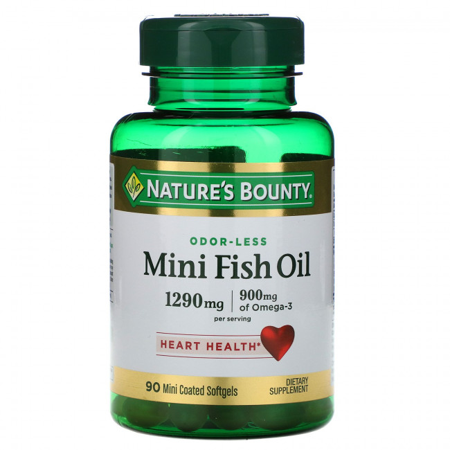 Nature's Bounty, Мини-рыбий жир, 645 мг, 90 мягких желатиновых мини-капсул Nature's Bounty, Мини-рыбий жир, 645 мг, 90 мягких желатиновых мини-капсул