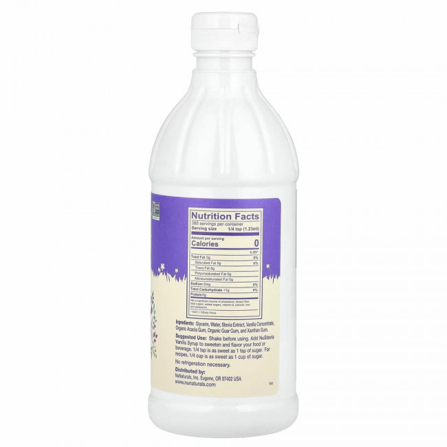 NuNaturals, NuStevia, ванильный сироп, 16 жидких унций (47 л)