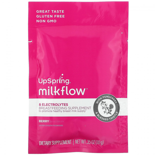 UpSpring, MilkFlow, пажитник и кникус благословенный, напиток со вкусом ягод, 16 пакетиков по 10 г (0,35 унции) UpSpring, MilkFlow, пажитник и кникус благословенный, напиток со вкусом ягод, 16 пакетиков по 10 г (0,35 унции)