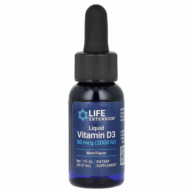 Life Extension, Жидкий витамин D3, со вкусом мяты, 2000 МЕ, 29,57 мл (1 жидк. унция) Life Extension, Жидкий витамин D3, со вкусом мяты, 2000 МЕ, 29,57 мл (1 жидк. унция)