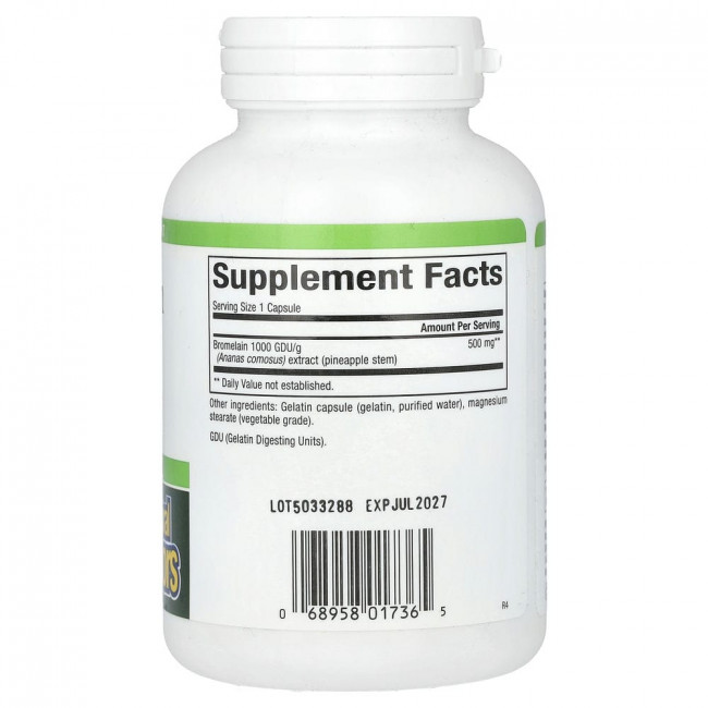 Natural Factors, Бромелаин, 500 мг, 180 капсул Natural Factors, Бромелаин, 500 мг, 180 капсул