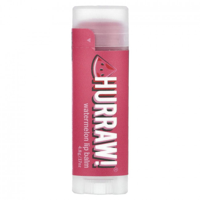Hurraw! Бальзам для губ, арбузный, 4,8 г