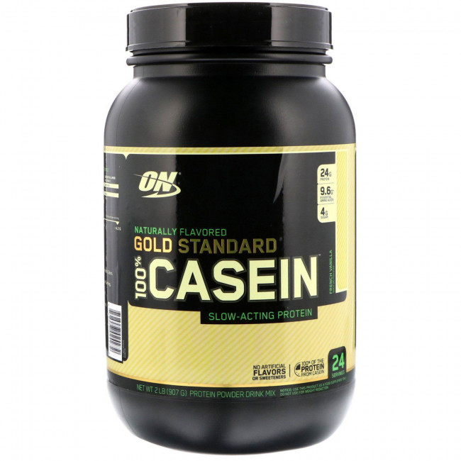 Optimum Nutrition, 100% казеин, золотой стандарт, натуральный ароматизатор, французская ваниль, 907 г (2 фунта) Optimum Nutrition, 100% казеин, золотой стандарт, натуральный ароматизатор, французская ваниль, 907 г (2 фунта)