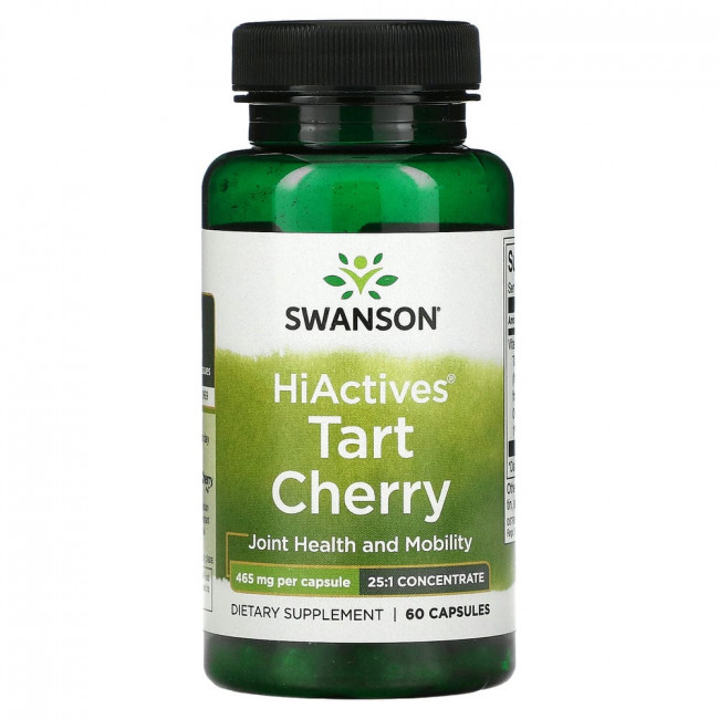 Swanson, HiActives Tart Cherry, 465 мг, 60 капсул Swanson, HiActives Tart Cherry, 465 мг, 60 капсул