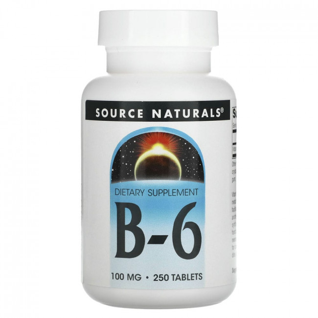 Source Naturals, B-6, 100 мг, 250 таблеток
