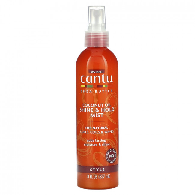 Cantu, Масло ши для натуральных волос, спрей для блеска и фиксации с кокосовым маслом, 237 мл (8 жидк. Унций)