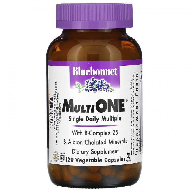 Bluebonnet Nutrition, Мультивитамины Multi One, для ежедневного употребления, 120 растительных капсул Bluebonnet Nutrition, Мультивитамины Multi One, для ежедневного употребления, 120 растительных капсул
