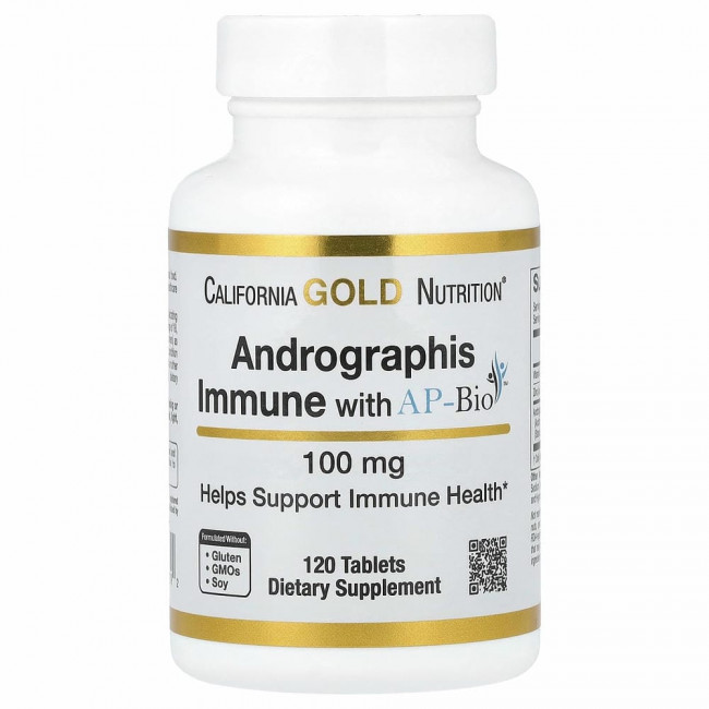 California Gold Nutrition, AP-BIO, средство для укрепления иммунитета с экстрактом андрографиса, 100 мг, 120 таблеток