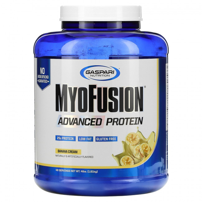 Gaspari Nutrition, MyoFusion, улучшенный протеин, банан и сливки, 1,81 г (4 фунта) Gaspari Nutrition, MyoFusion, улучшенный протеин, банан и сливки, 1,81 г (4 фунта)
