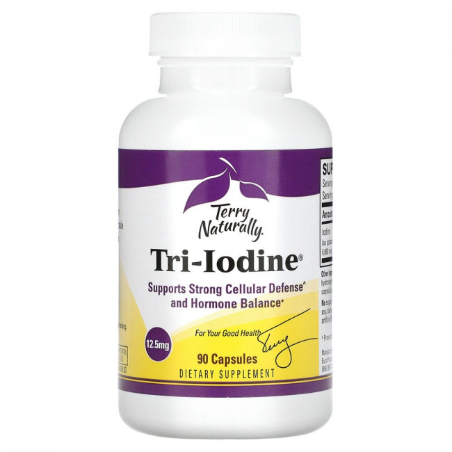 Terry Naturally, Tri-Iodine, 12,5 мг, 90 капсул