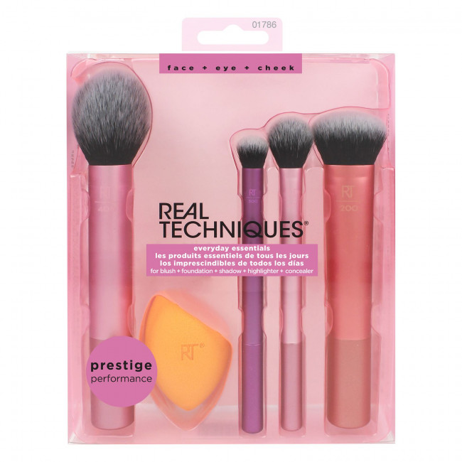 Real Techniques, Everyday Essentials, кисти для румян, тональной основы, теней, хайлайтера и консилера, 5 шт. Real Techniques, Everyday Essentials, кисти для румян, тональной основы, теней, хайлайтера и консилера, 5 шт.