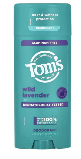 Tom's of Maine, дезодорант без алюминия, дикая лаванда, 92 г (3,25 унции)