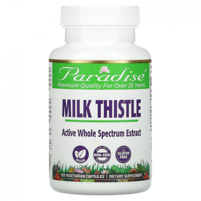 Paradise Herbs, расторопша, 120 вегетарианских капсул Paradise Herbs, расторопша, 120 вегетарианских капсул