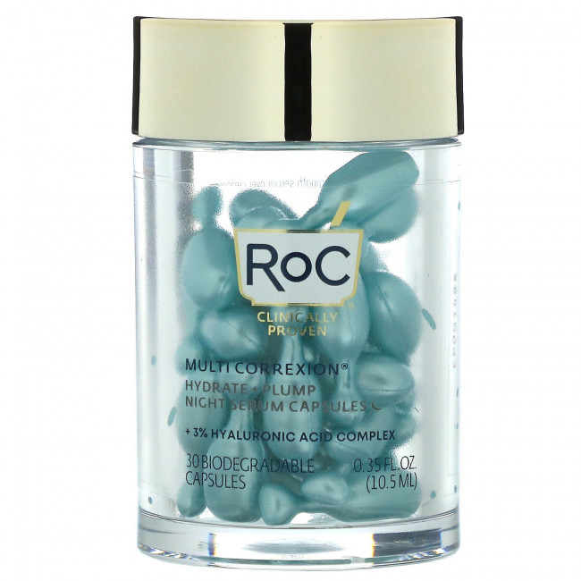 RoC, Multi Correxion, ночная сыворотка в капсулах, увлажнение и упругость, без аромата, 30 биоразлагаемых капсул RoC, Multi Correxion, ночная сыворотка в капсулах, увлажнение и упругость, без аромата, 30 биоразлагаемых капсул