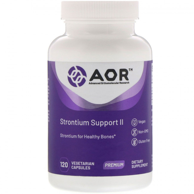Advanced Orthomolecular Research AOR, Strontium Support II, 120 вегетарианских капсул Advanced Orthomolecular Research AOR, Strontium Support II, 120 вегетарианских капсул