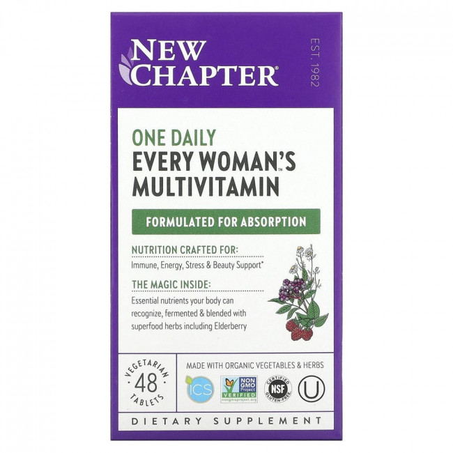 New Chapter, Препарат Every Woman's One Daily Multi, 48 таблеток New Chapter, Препарат Every Woman's One Daily Multi, 48 таблеток