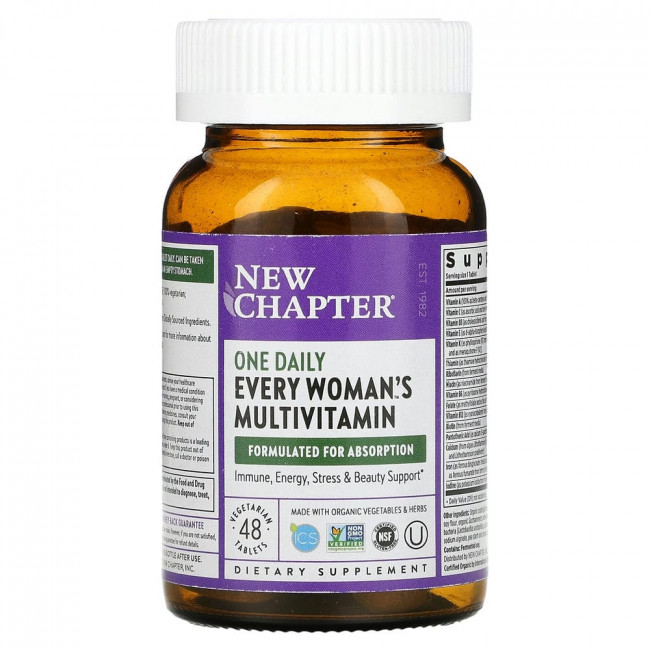 New Chapter, Препарат Every Woman's One Daily Multi, 48 таблеток New Chapter, Препарат Every Woman's One Daily Multi, 48 таблеток