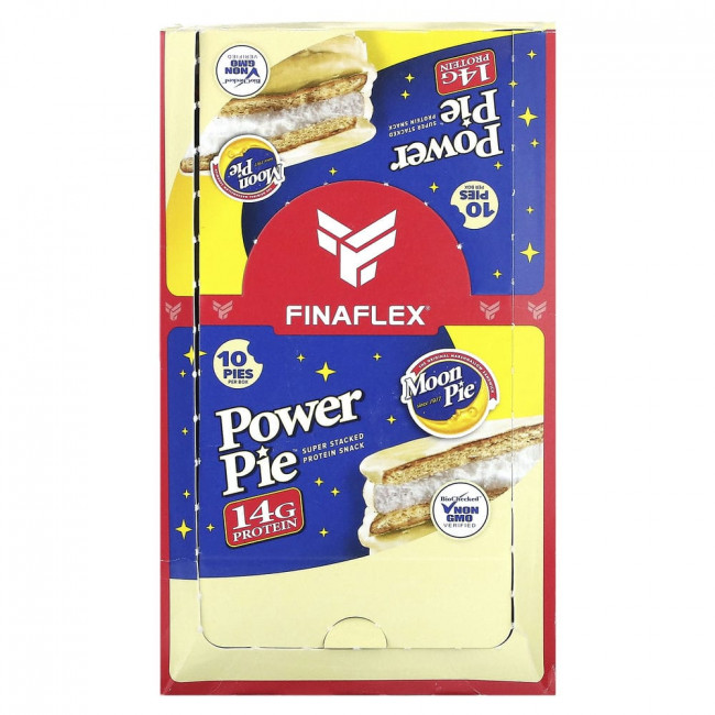 Finaflex, MoonPie, Power Pie, ваниль, 10 пирогов, 66 г (2,3 унции)