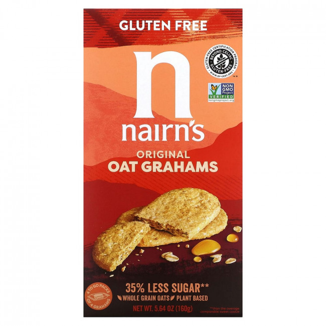 Nairn's, Gluten Free, Oatmeal Grahams, Original, 5.64 oz (160 g) Nairn's, Gluten Free, Oatmeal Grahams, Original, 5.64 oz (160 g)