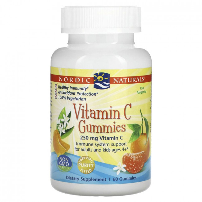 Nordic Naturals, жевательные таблетки с витамином C, со вкусом мандарина, 125 мг, 60 жевательных таблеток Nordic Naturals, жевательные таблетки с витамином C, со вкусом мандарина, 125 мг, 60 жевательных таблеток