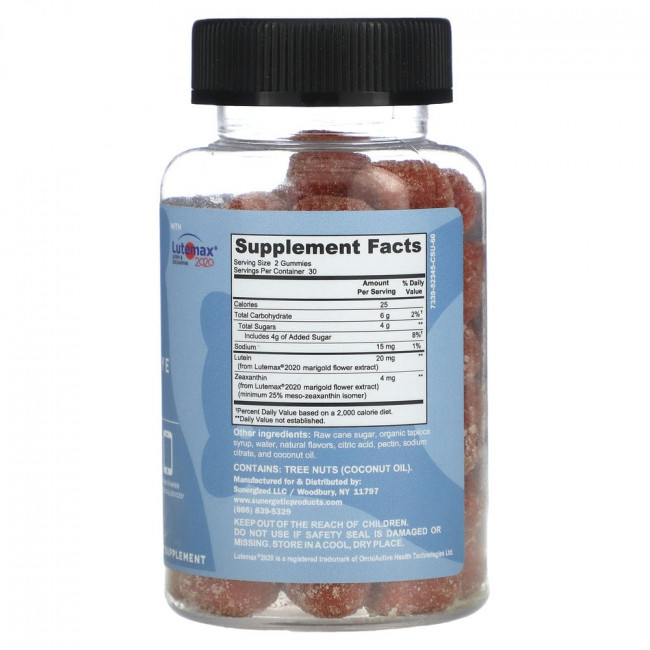 Sunergetic, Advanced Eye Gummies, манго, 60 жевательных таблеток