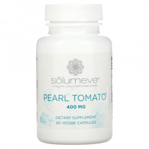Solumeve, Pearl Tomato, добавка для здоровья кожи, 400 мг, 60 растительных капсул Solumeve, Pearl Tomato, добавка для здоровья кожи, 400 мг, 60 растительных капсул
