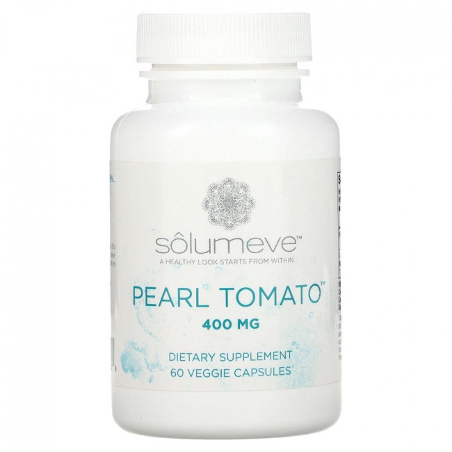 Solumeve, Pearl Tomato, добавка для здоровья кожи, 400 мг, 60 растительных капсул Solumeve, Pearl Tomato, добавка для здоровья кожи, 400 мг, 60 растительных капсул