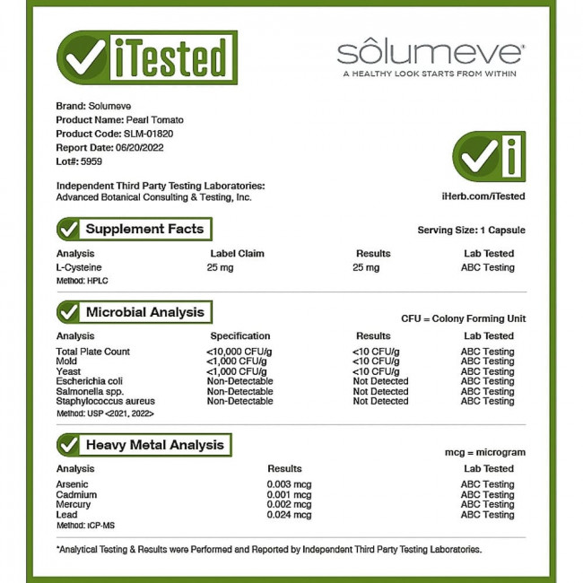 Solumeve, Pearl Tomato, добавка для здоровья кожи, 400 мг, 60 растительных капсул Solumeve, Pearl Tomato, добавка для здоровья кожи, 400 мг, 60 растительных капсул