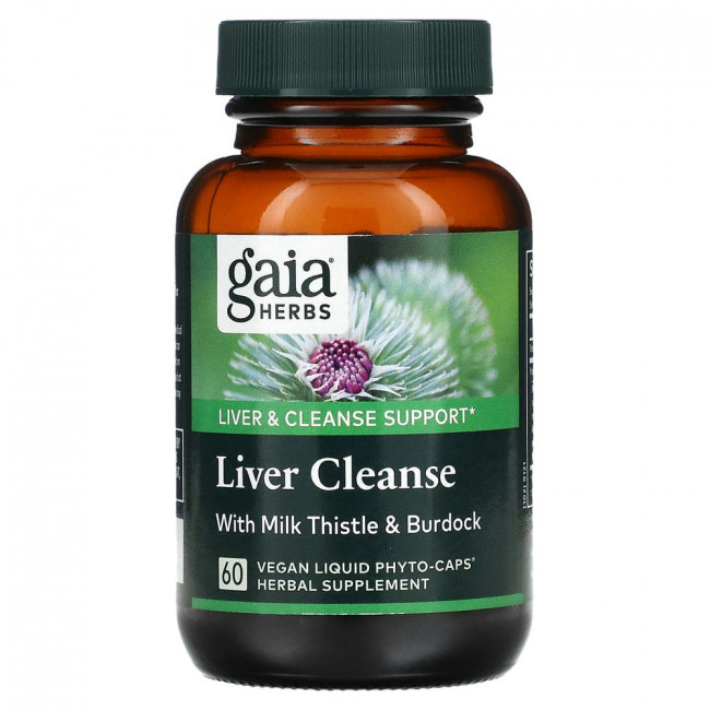 Gaia Herbs, Liver Cleanse, 60 вегетарианских фито-капсул с жидкостью