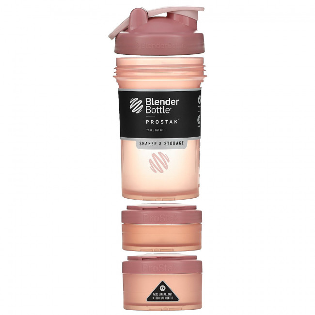 Blender Bottle, ProStak, розово-розовый, 651 мл (22 унции) Blender Bottle, ProStak, розово-розовый, 651 мл (22 унции)