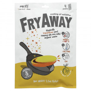 FryAway, Pan Fry, Cooking Oil Solidifier, 4 Packets, 2.1 oz (60 g)