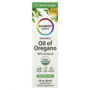 Rainbow Light, органическое масло орегано, без спирта, 59 мл (2 жидких унции)