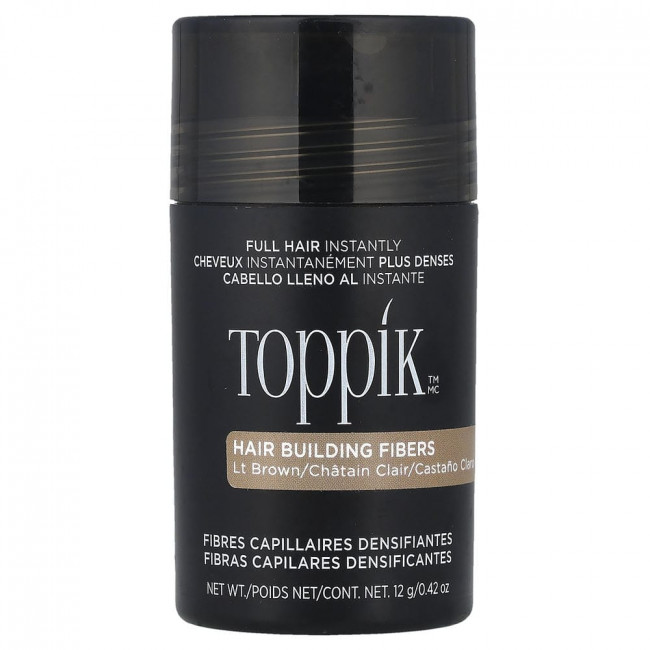 Toppik, волокна для наращивания волос, светло-коричневый, 12 г (0,42 унции)