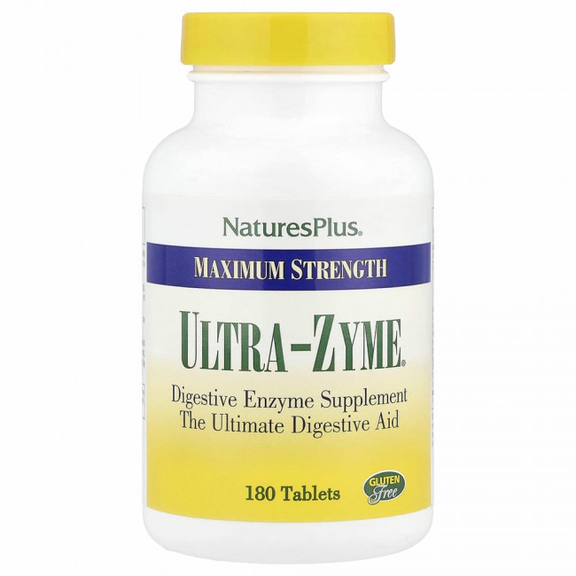 NaturesPlus, Ultra-Zyme, добавка с максимальной силой действия, 180 таблеток NaturesPlus, Ultra-Zyme, добавка с максимальной силой действия, 180 таблеток