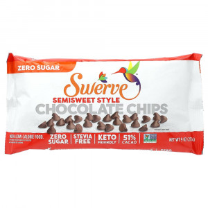 Шоколадная крошка Swerve, полусладкая, 255 г (9 унций) (снята с производства)
