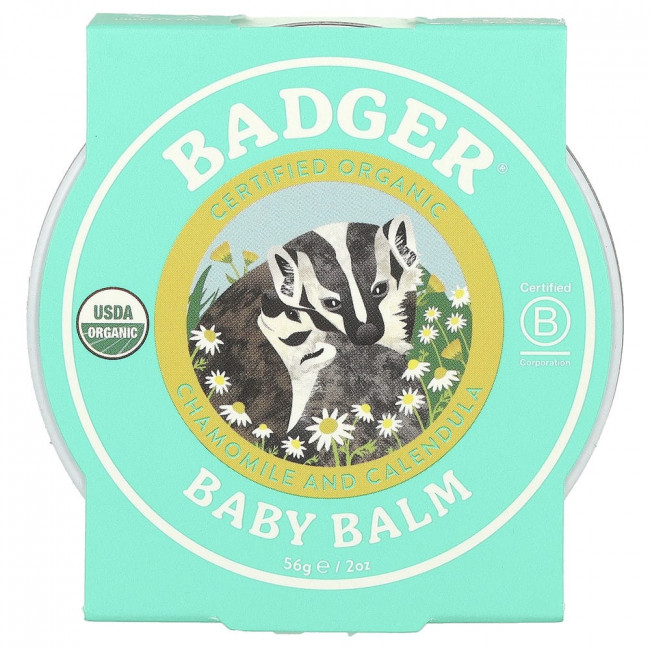 Badger Company, Органический детский бальзам, ромашка и календула, 56 г (2 унции)