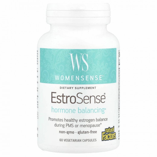 Natural Factors, WomenSense, EstroSense, гормональный баланс, 60 вегетарианских капсул —