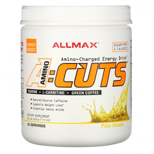 ALLMAX Nutrition, ACUTS, энергетический напиток с аминокислотами, пина колада, 210 г (7,4 унции) ALLMAX Nutrition, ACUTS, энергетический напиток с аминокислотами, пина колада, 210 г (7,4 унции)