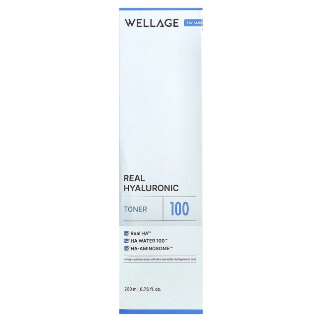 Wellage, Real Hyaluronic Toner 100, 6.76 fl oz (200 ml)