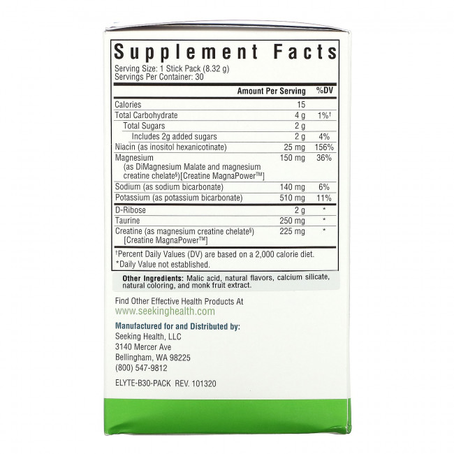 Seeking Health, Optimal Electrolyte, ягодный, 30 пакетиков в стиках по 8,32 г (0,29 унции)